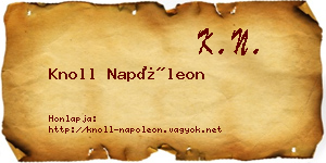Knoll Napóleon névjegykártya